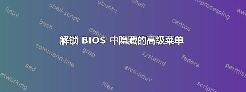 解锁 BIOS 中隐藏的高级菜单