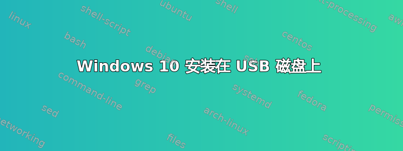 Windows 10 安装在 USB 磁盘上