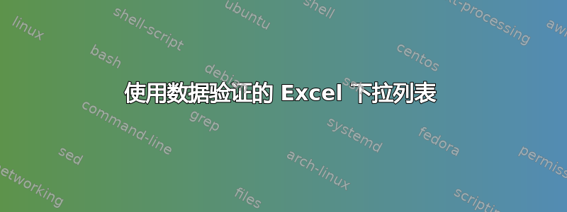 使用数据验证的 Excel 下拉列表