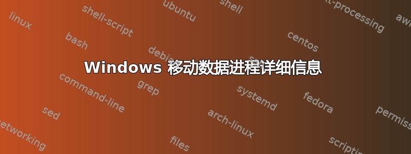 Windows 移动数据进程详细信息