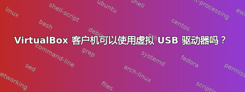 VirtualBox 客户机可以使用虚拟 USB 驱动器吗？