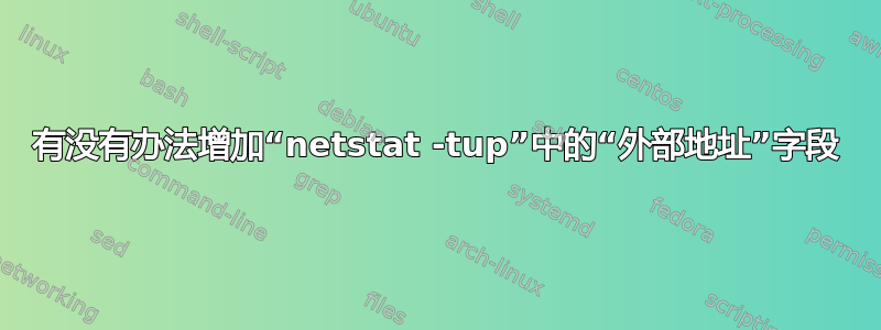 有没有办法增加“netstat -tup”中的“外部地址”字段