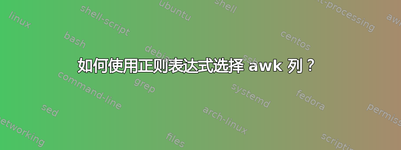 如何使用正则表达式选择 awk 列？