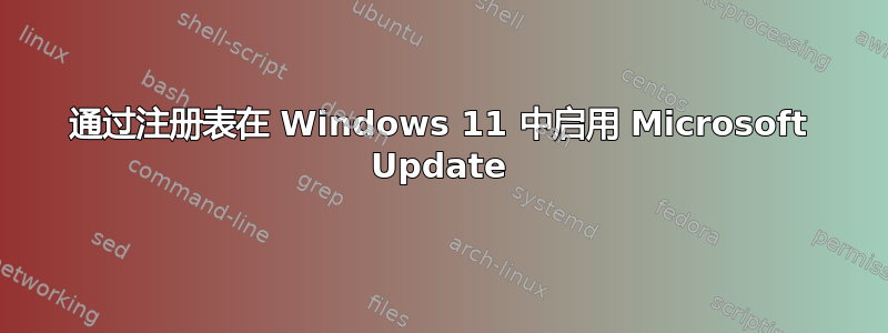 通过注册表在 Windows 11 中启用 Microsoft Update