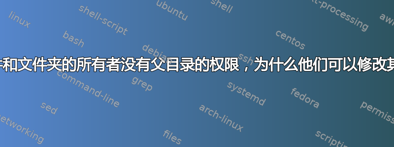 如果文件和文件夹的所有者没有父目录的权限，为什么他们可以修改其内容？