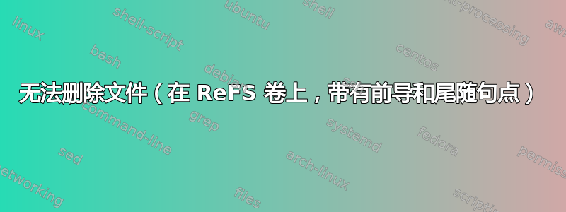 无法删除文件（在 ReFS 卷上，带有前导和尾随句点）