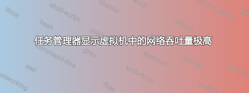 任务管理器显示虚拟机中的网络吞吐量极高