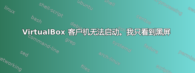 VirtualBox 客户机无法启动。我只看到黑屏