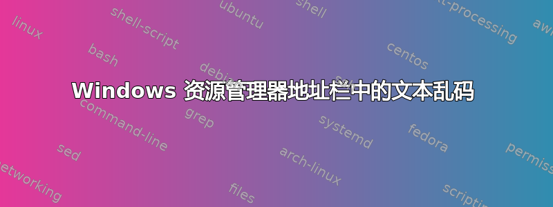 Windows 资源管理器地址栏中的文本乱码