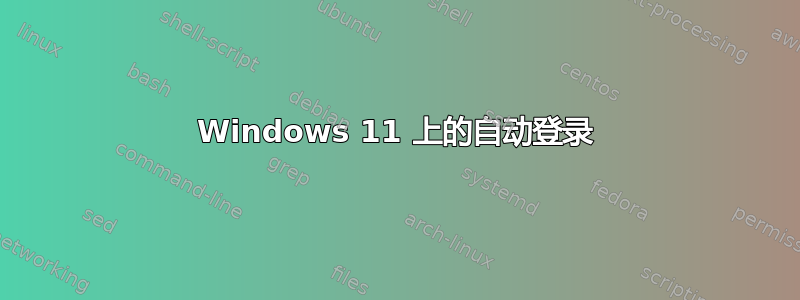 Windows 11 上的自动登录