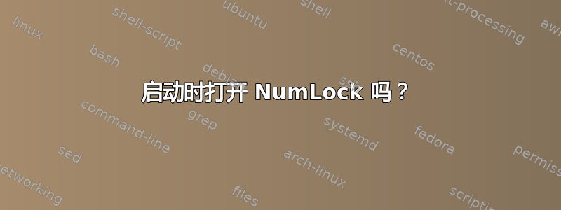 启动时打开 NumLock 吗？