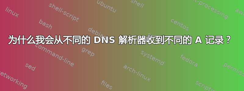 为什么我会从不同的 DNS 解析器收到不同的 A 记录？