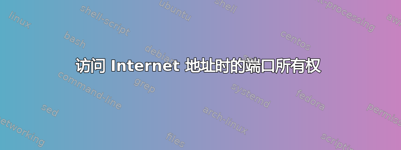 访问 Internet 地址时的端口所有权