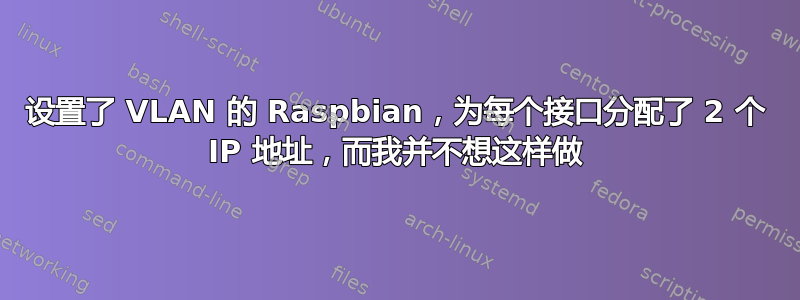 设置了 VLAN 的 Raspbian，为每个接口分配了 2 个 IP 地址，而我并不想这样做