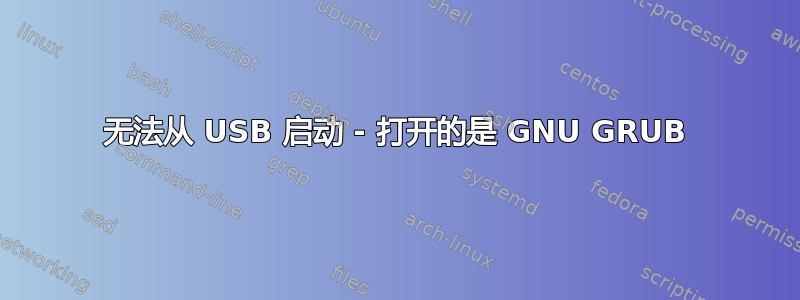 无法从 USB 启动 - 打开的是 GNU GRUB