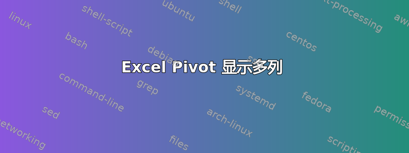 Excel Pivot 显示多列