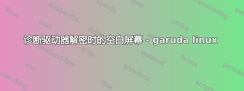 诊断驱动器解密时的空白屏幕 - garuda linux