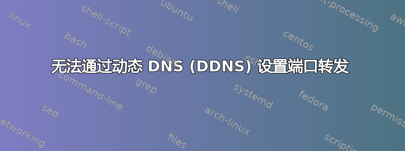 无法通过动态 DNS (DDNS) 设置端口转发