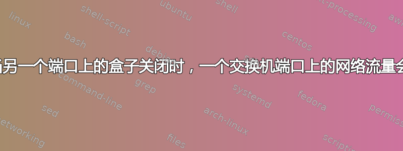 为什么当另一个端口上的盒子关闭时，一个交换机端口上的网络流量会停止？