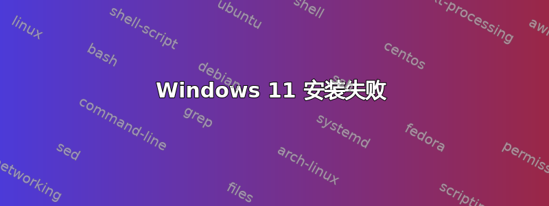 Windows 11 安装失败