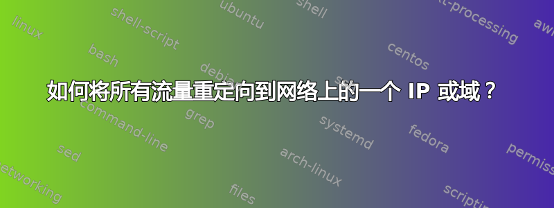 如何将所有流量重定向到网络上的一个 IP 或域？