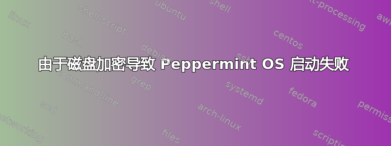 由于磁盘加密导致 Peppermint OS 启动失败