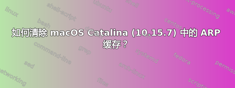 如何清除 macOS Catalina (10.15.7) 中的 ARP 缓存？