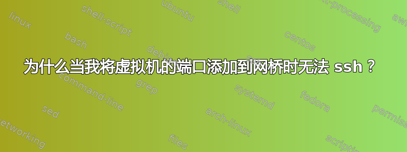 为什么当我将虚拟机的端口添加到网桥时无法 ssh？