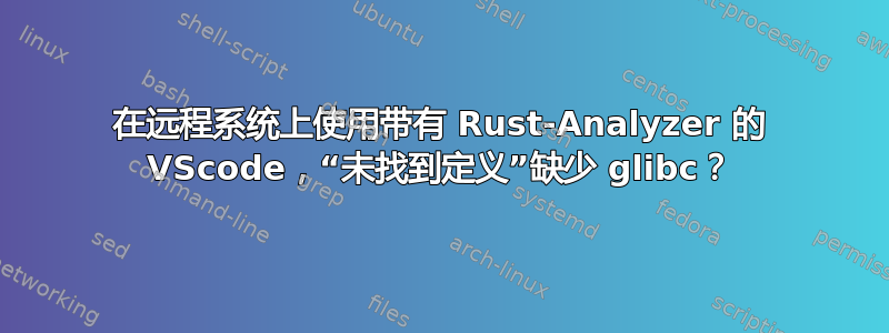 在远程系统上使用带有 Rust-Analyzer 的 VScode，“未找到定义”缺少 glibc？