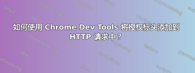 如何使用 Chrome Dev Tools 将授权标头添加到 HTTP 请求中？