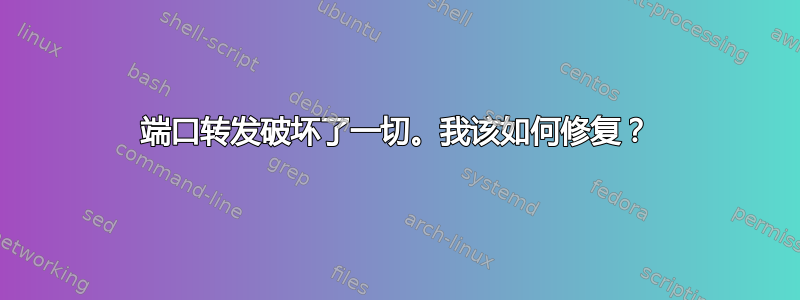 端口转发破坏了一切。我该如何修复？