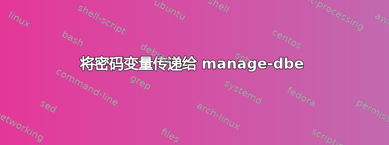 将密码变量传递给 manage-dbe