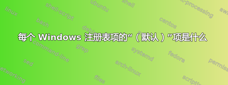 每个 Windows 注册表项的“（默认）”项是什么