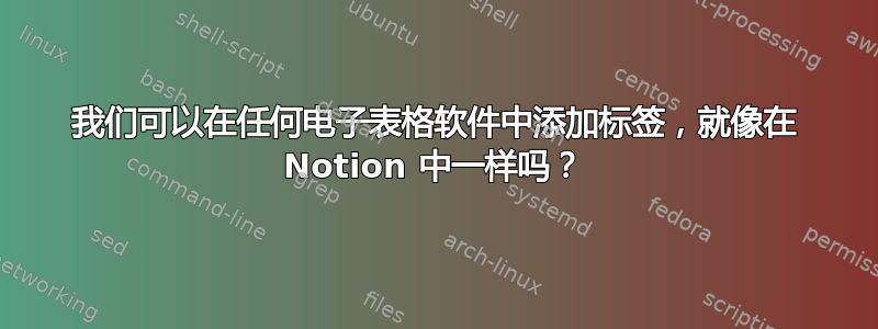 我们可以在任何电子表格软件中添加标签，就像在 Notion 中一样吗？