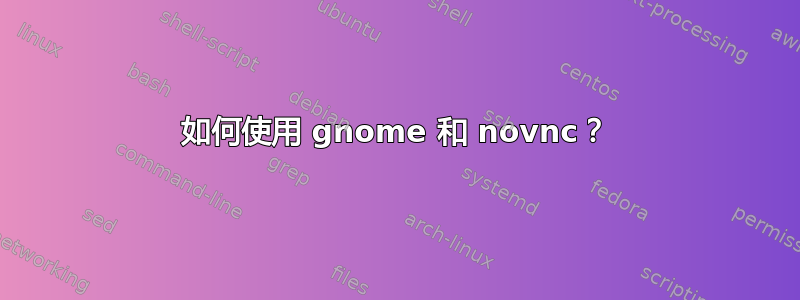 如何使用 gnome 和 novnc？