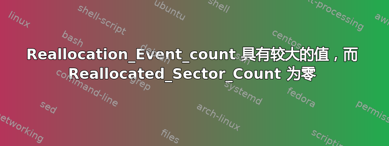 Reallocation_Event_count 具有较大的值，而 Reallocated_Sector_Count 为零