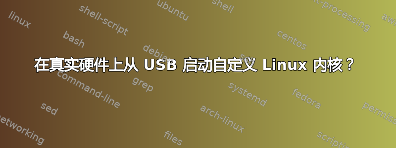 在真实硬件上从 USB 启动自定义 Linux 内核？