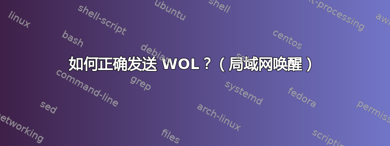 如何正确发送 WOL？（局域网唤醒）