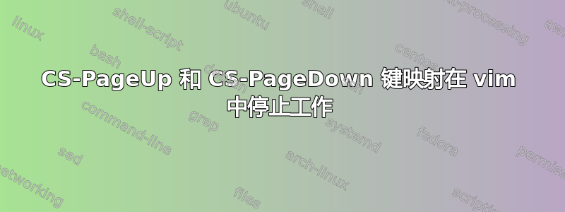 CS-PageUp 和 CS-PageDown 键映射在 vim 中停止工作