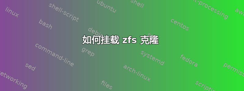 如何挂载 zfs 克隆