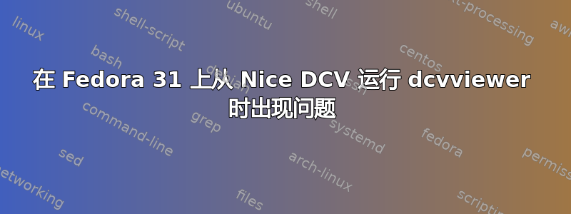 在 Fedora 31 上从 Nice DCV 运行 dcvviewer 时出现问题