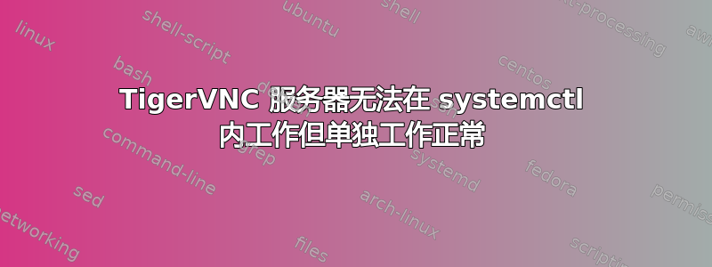 TigerVNC 服务器无法在 systemctl 内工作但单独工作正常