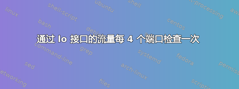 通过 lo 接口的流量每 4 个端口检查一次