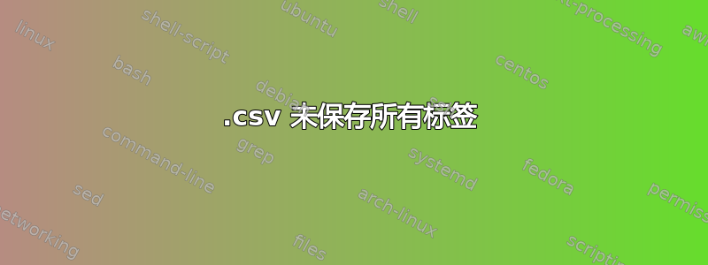 .csv 未保存所有标签