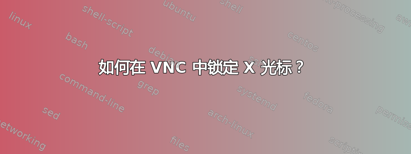 如何在 VNC 中锁定 X 光标？