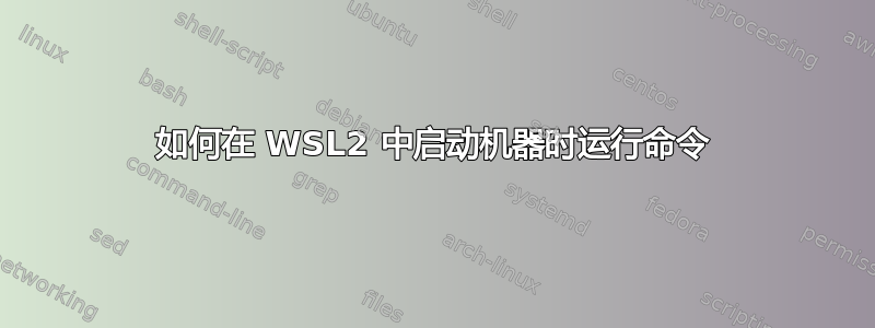 如何在 WSL2 中启动机器时运行命令