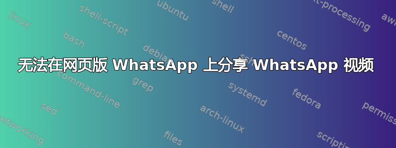 无法在网页版 WhatsApp 上分享 WhatsApp 视频