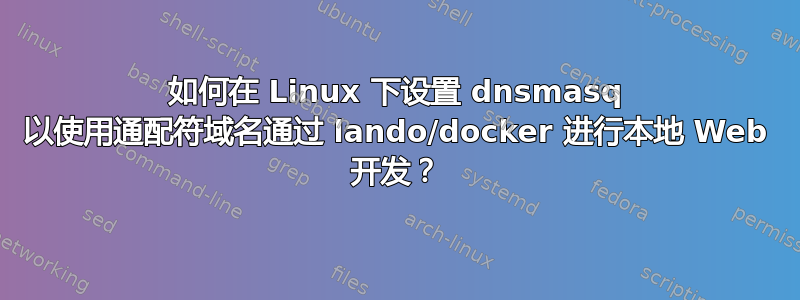 如何在 Linux 下设置 dnsmasq 以使用通配符域名通过 lando/docker 进行本地 Web 开发？