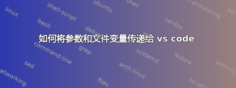 如何将参数和文件变量传递给 vs code