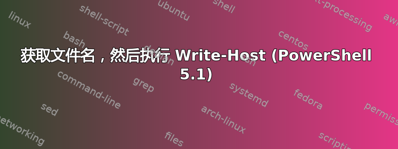 获取文件名，然后执行 Write-Host (PowerShell 5.1)